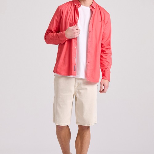 Ανδρικό βαμβακερό πουκάμισο garment dyed