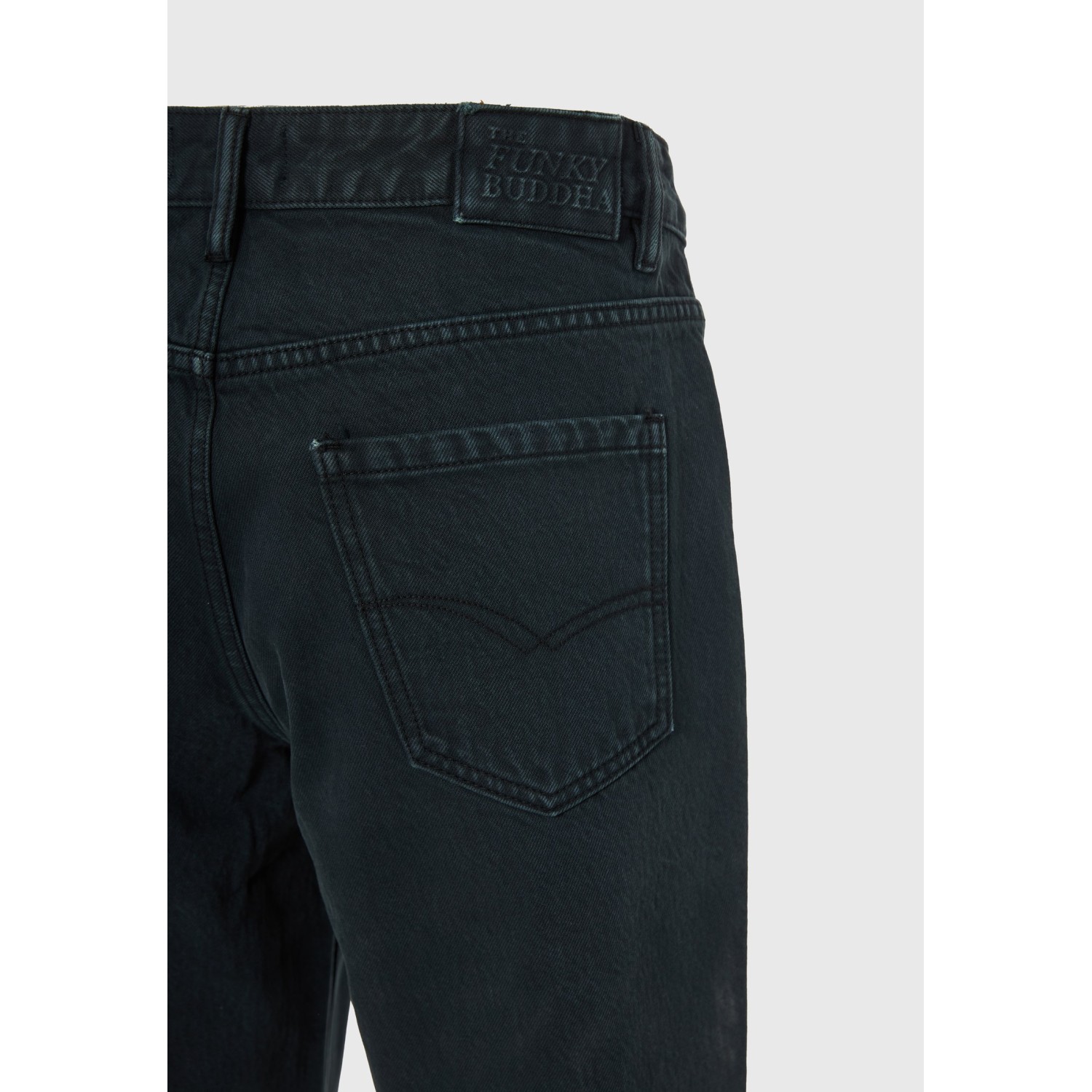 Ανδρικό ψηλόμεσο loose jean παντελόνι με back buck