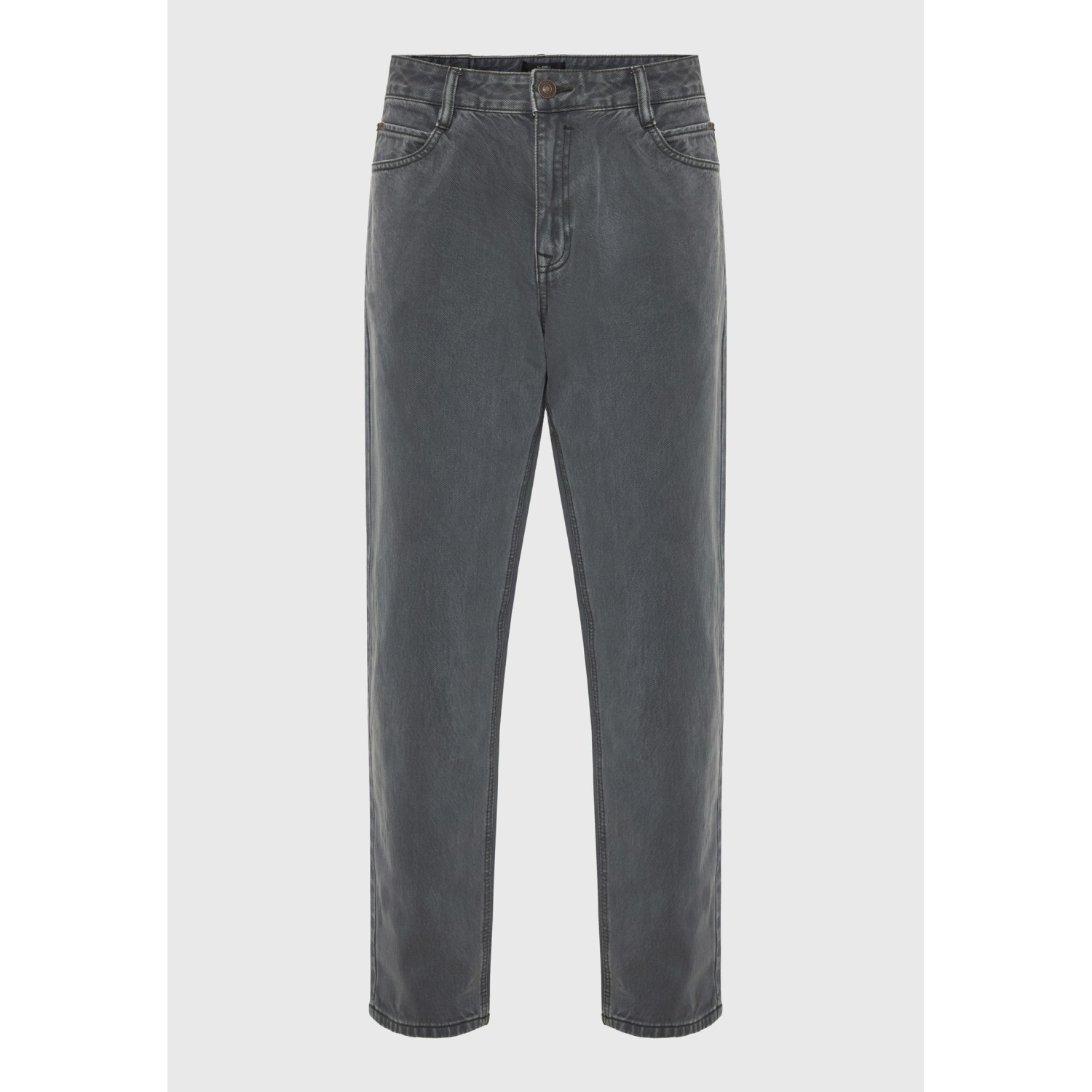 Ανδρικό ψηλόμεσο loose jean παντελόνι με back buck