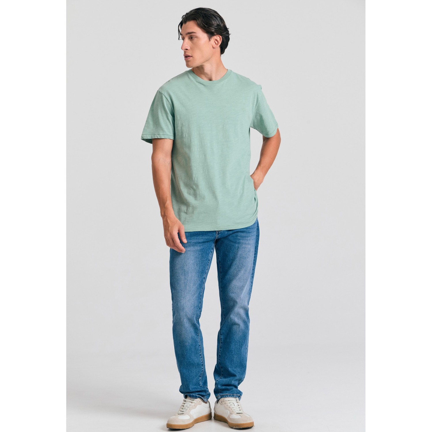 Βαμβακερό t-shirt με κεντημένο logo Garage 55.