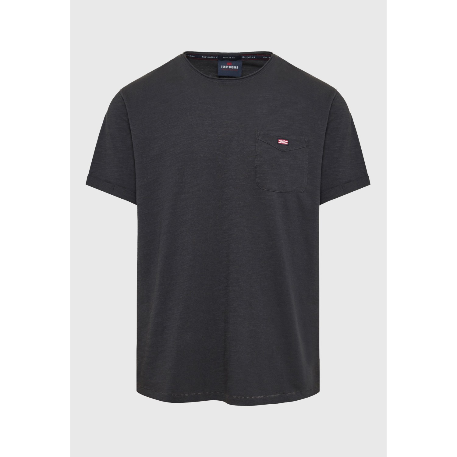 Βαμβακερό t-shirt με τσέπη στο στήθος