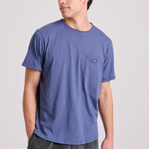 Βαμβακερό t-shirt με τσέπη στο στήθος