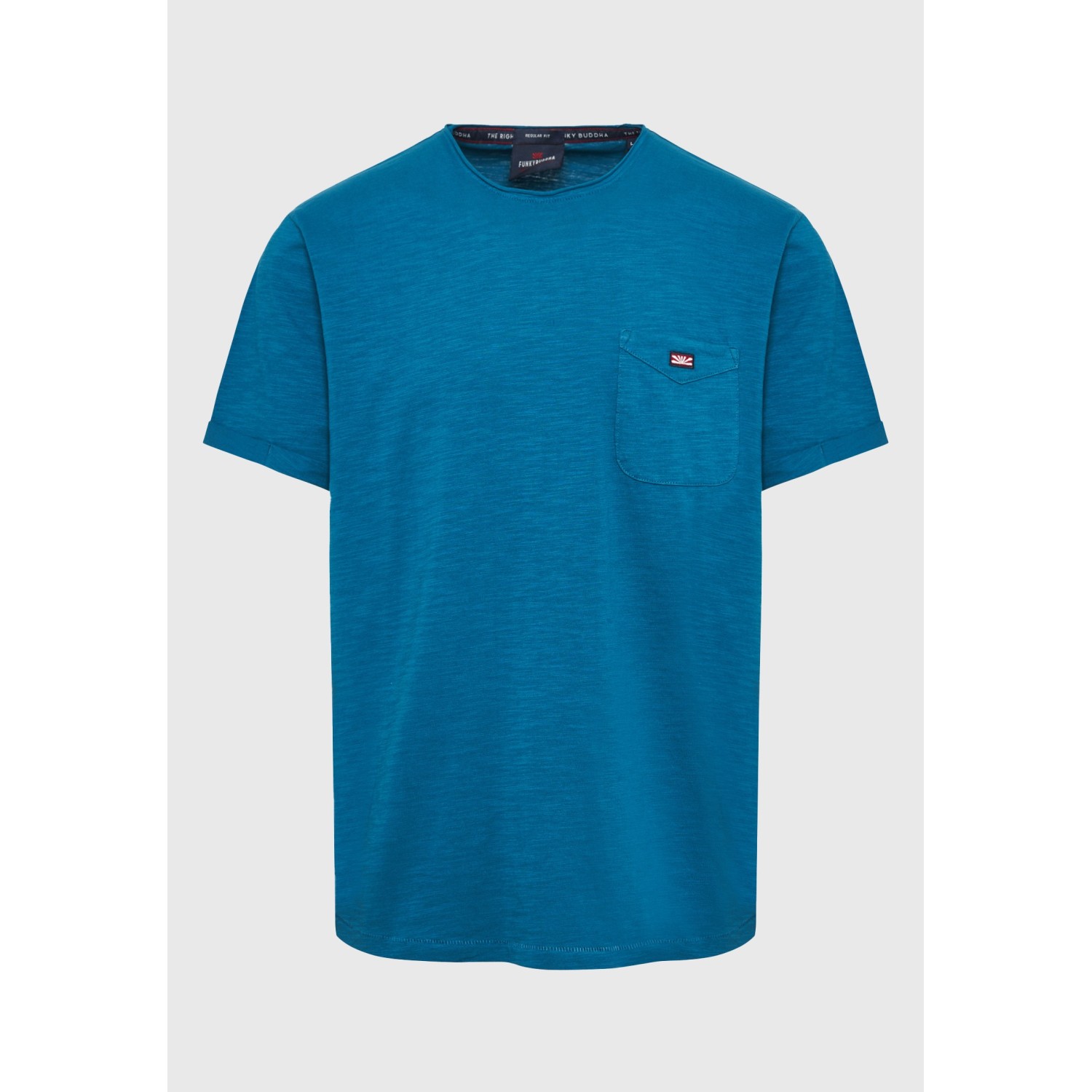 Βαμβακερό t-shirt με τσέπη στο στήθος