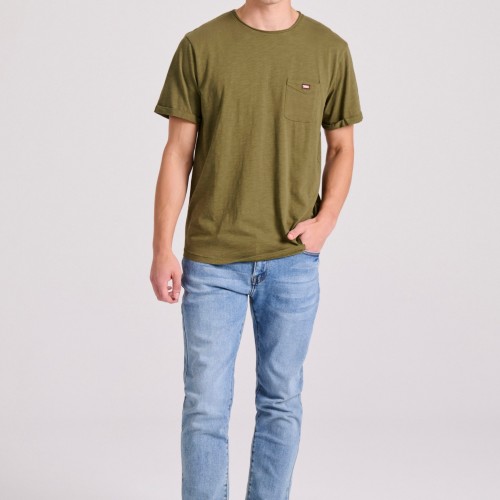 Βαμβακερό t-shirt με τσέπη στο στήθος Βαμβακερό t-shirt με τσέπη στο στήθος