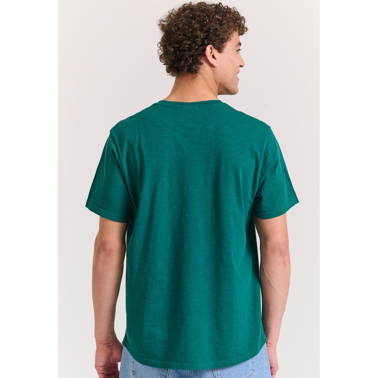 Βαμβακερό t-shirt με τσέπη στο στήθος