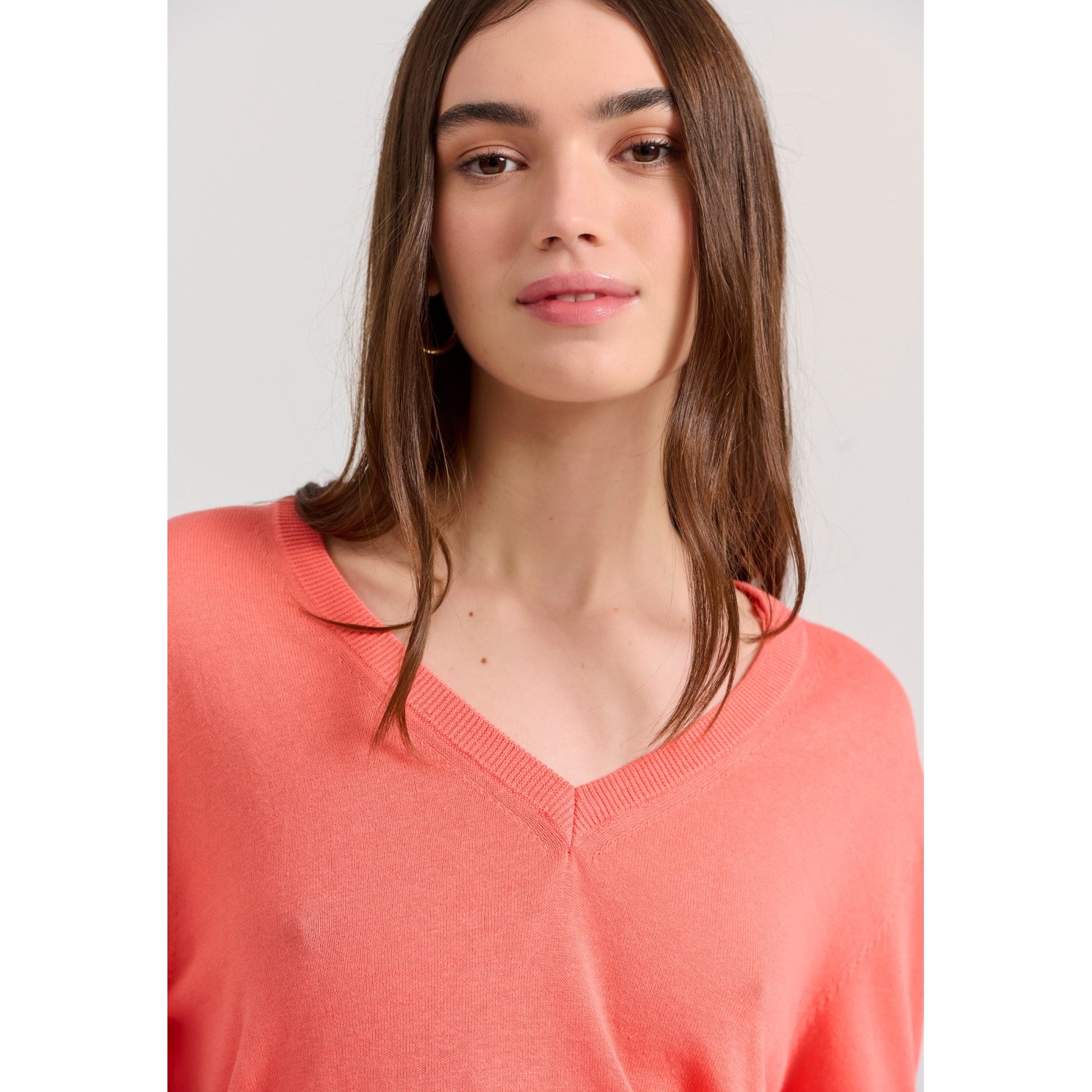 Γυναικεία linen blend lightweight πλεκτή μπλούζα