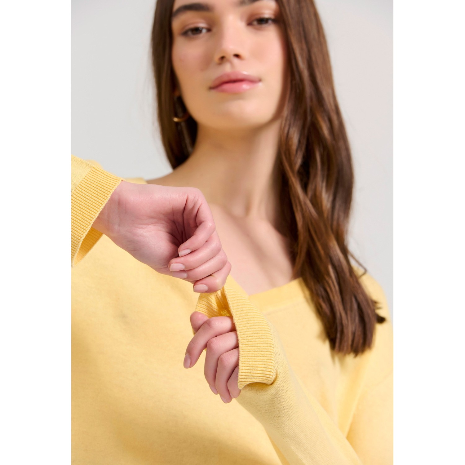Γυναικεία linen blend lightweight πλεκτή μπλούζα