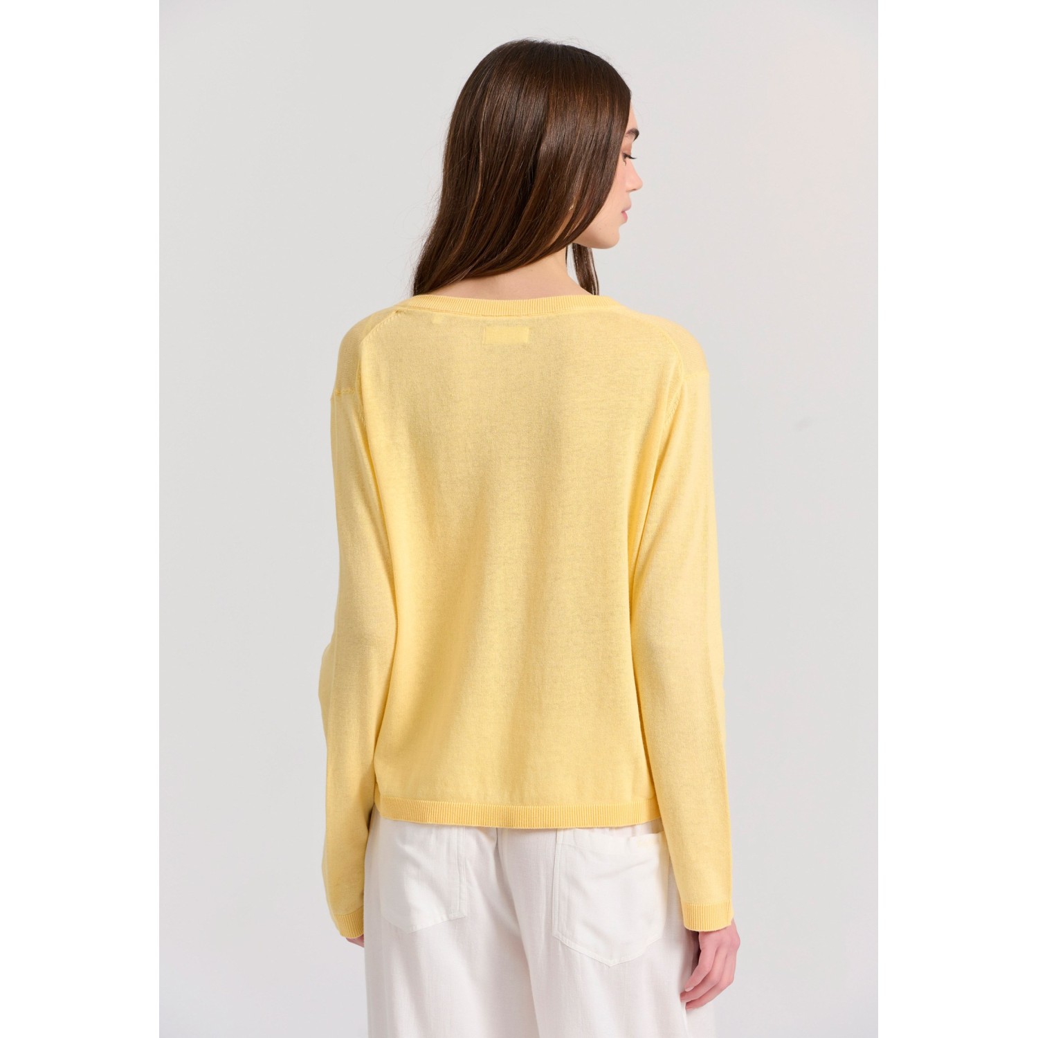 Γυναικεία linen blend lightweight πλεκτή μπλούζα