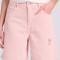 Γυναικεία loose fit garment dyed τζιν βερμούδα