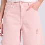 Γυναικεία loose fit garment dyed τζιν βερμούδα