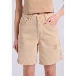 Γυναικεία loose fit garment dyed τζιν βερμούδα