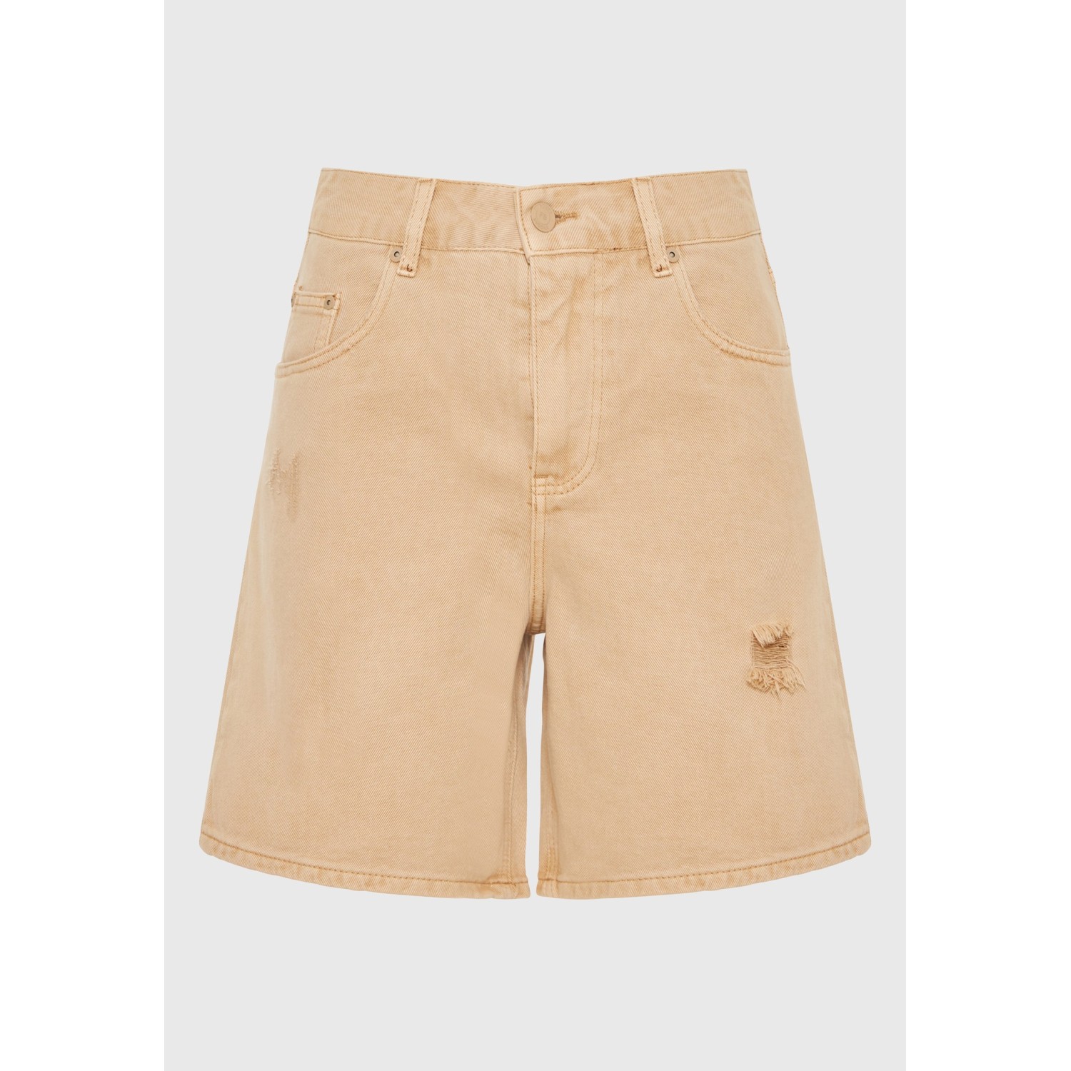 Γυναικεία loose fit garment dyed τζιν βερμούδα
