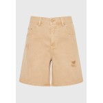 Γυναικεία loose fit garment dyed τζιν βερμούδα