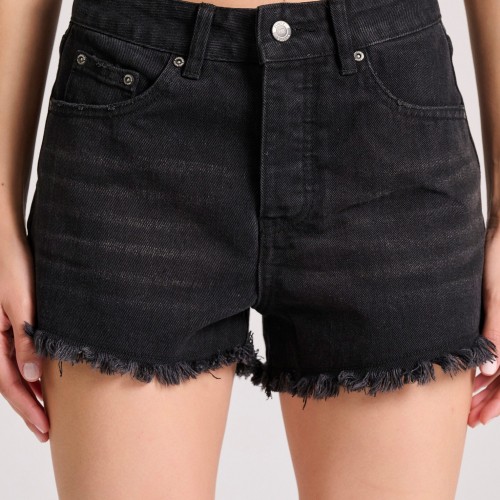 Γυναικείο cutoff τζιν σορτς με whisker details