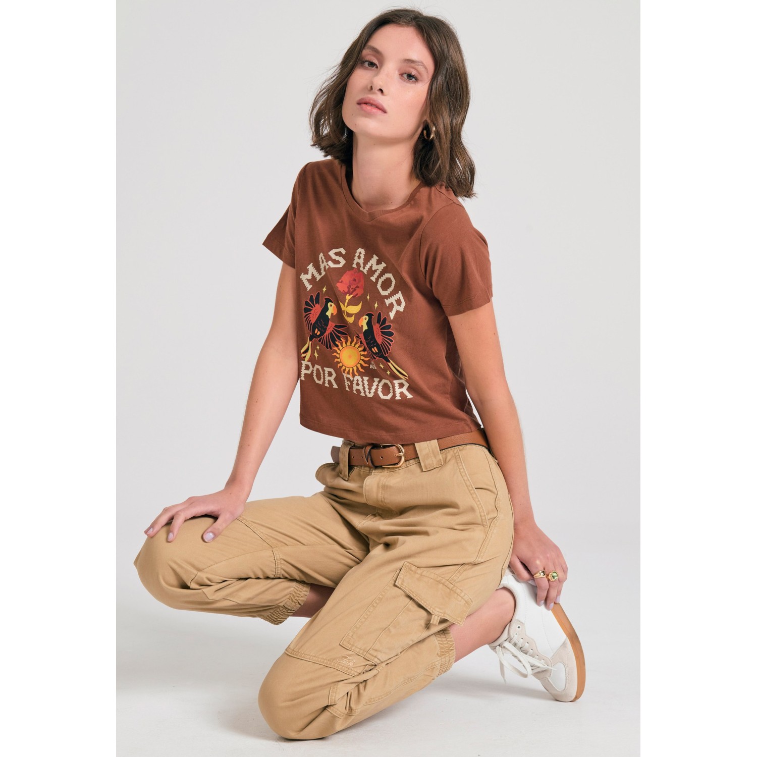 Γυναικείο garment dyed cargo παντελόνι