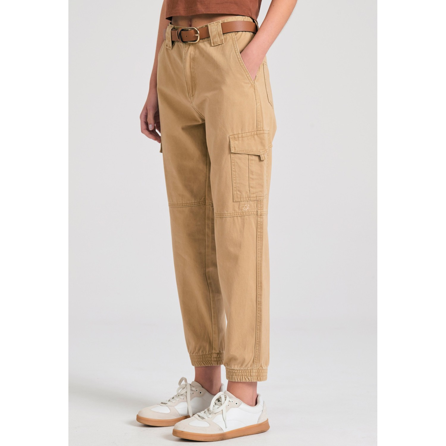 Γυναικείο garment dyed cargo παντελόνι