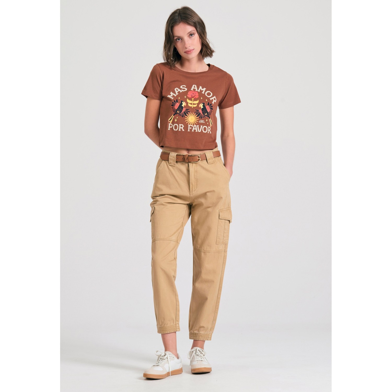 Γυναικείο garment dyed cargo παντελόνι