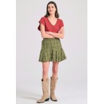 Γυναικείο linen blend μονόχρωμο t-shirt