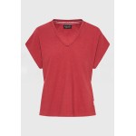 Γυναικείο linen blend μονόχρωμο t-shirt