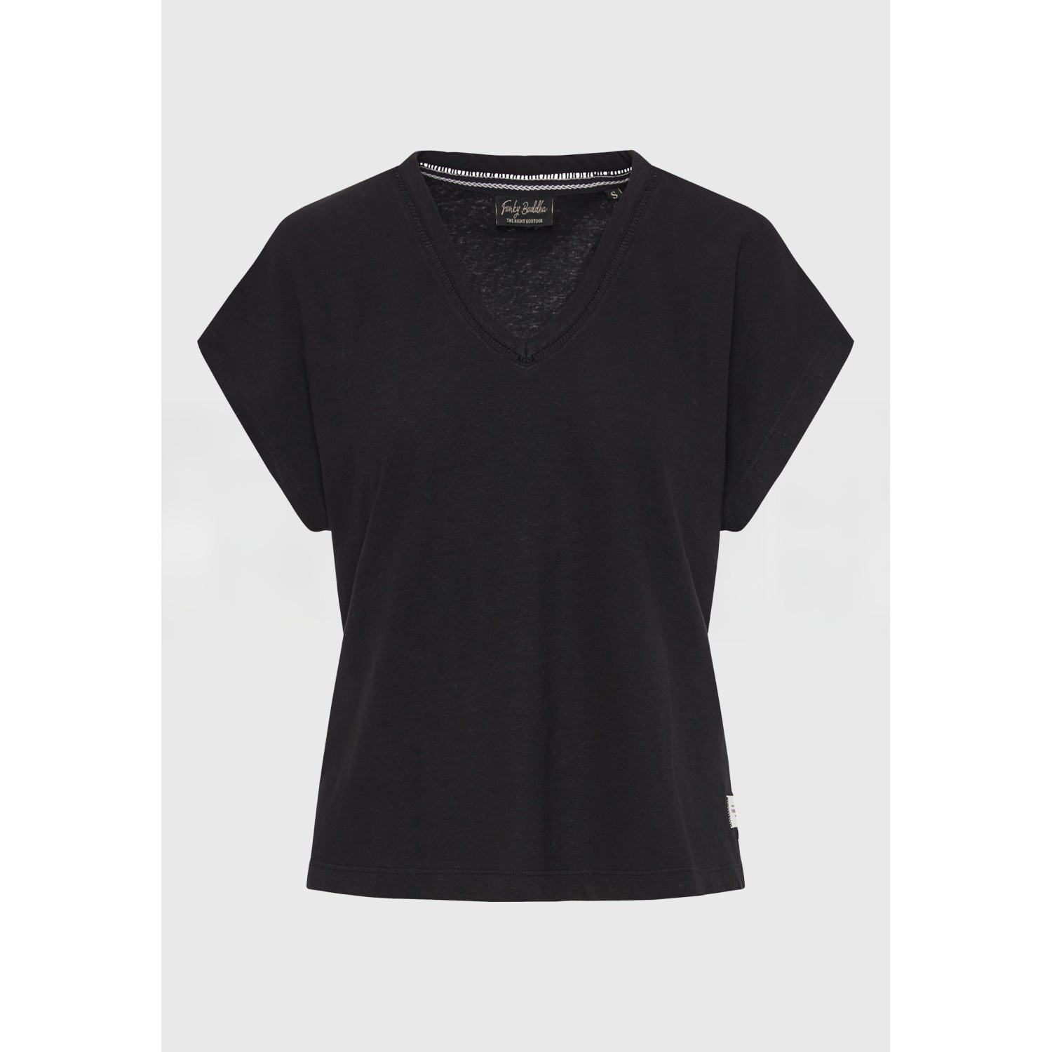 Γυναικείο linen blend μονόχρωμο t-shirt