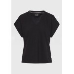 Γυναικείο linen blend μονόχρωμο t-shirt