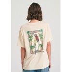 Γυναικείο loose fit t-shirt με exotic τύπωμα στην