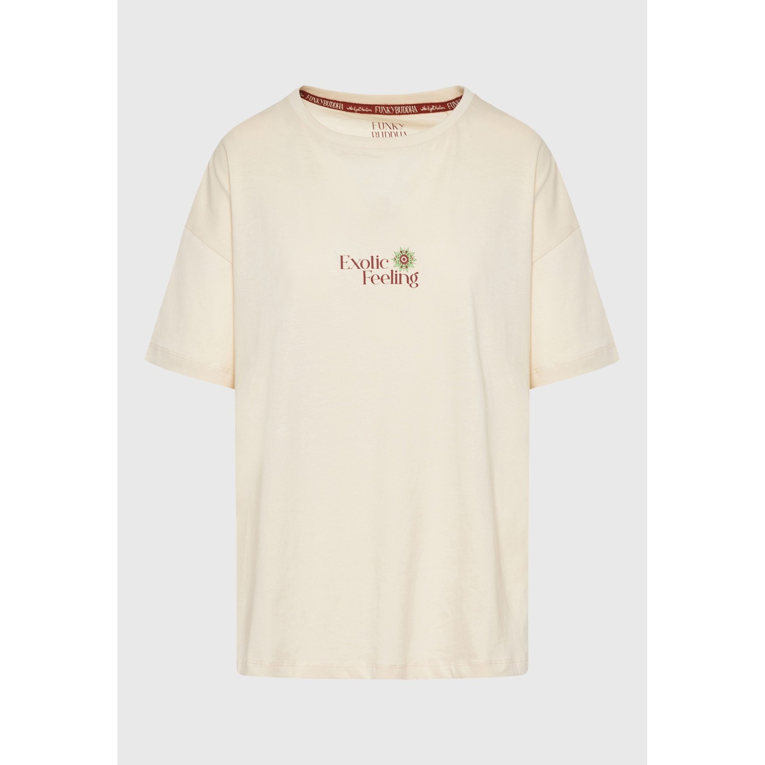 Γυναικείο loose fit t-shirt με exotic τύπωμα στην