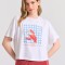 Γυναικείο loose fit t-shirt με frame τύπωμα