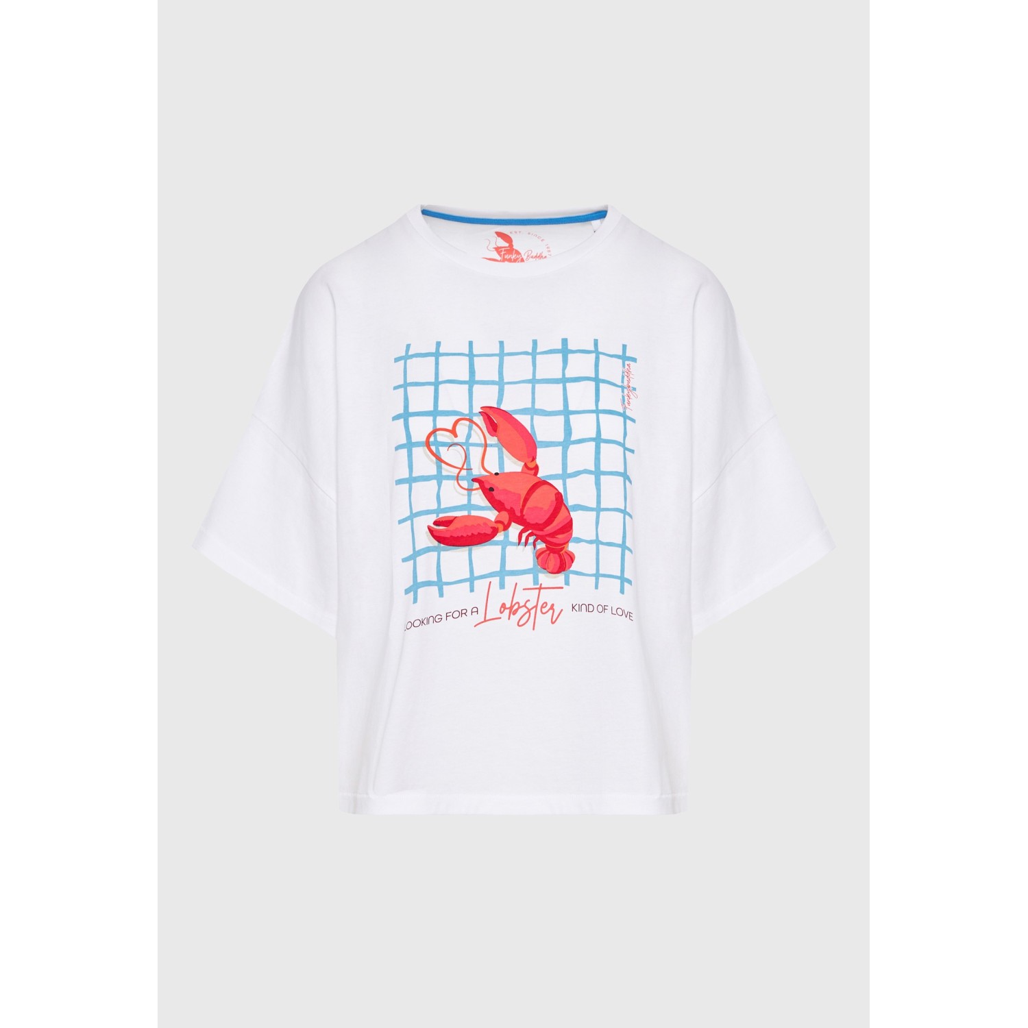 Γυναικείο loose fit t-shirt με frame τύπωμα