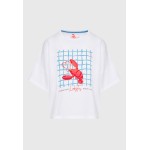 Γυναικείο loose fit t-shirt με frame τύπωμα