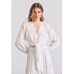 Γυναικείο loose fit πουκάμισο σε ζακάρ ύφανση