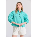 Γυναικείο oversized πουκάμισο με puffer μανίκια