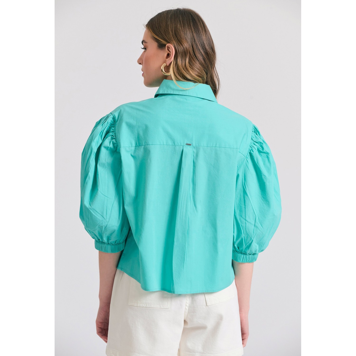 Γυναικείο oversized πουκάμισο με puffer μανίκια