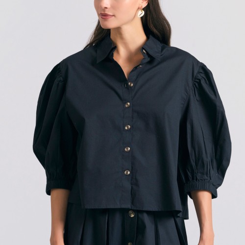 Γυναικείο oversized πουκάμισο με puffer μανίκια