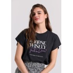 Γυναικείο t-shirt με pop art τύπωμα στην πλάτη
