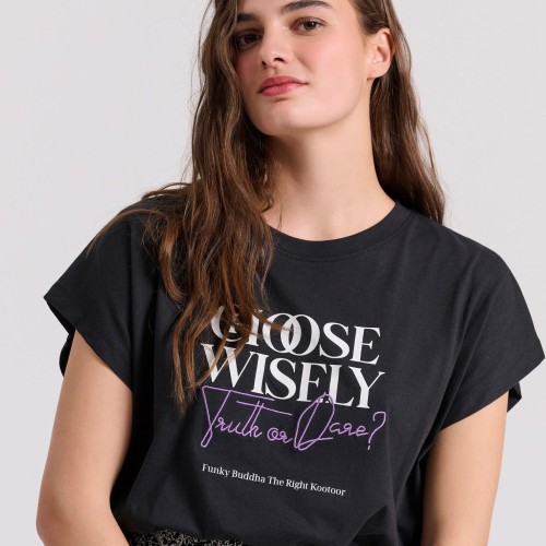 Γυναικείο t-shirt με pop art τύπωμα στην πλάτη