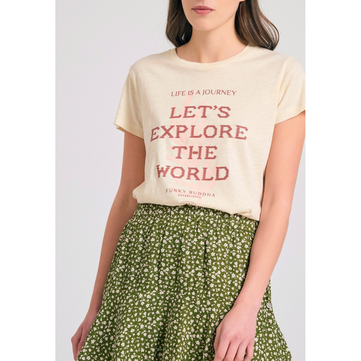 Γυναικείο t-shirt με text artwork τύπωμα