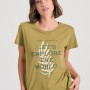 Γυναικείο t-shirt με text artwork τύπωμα