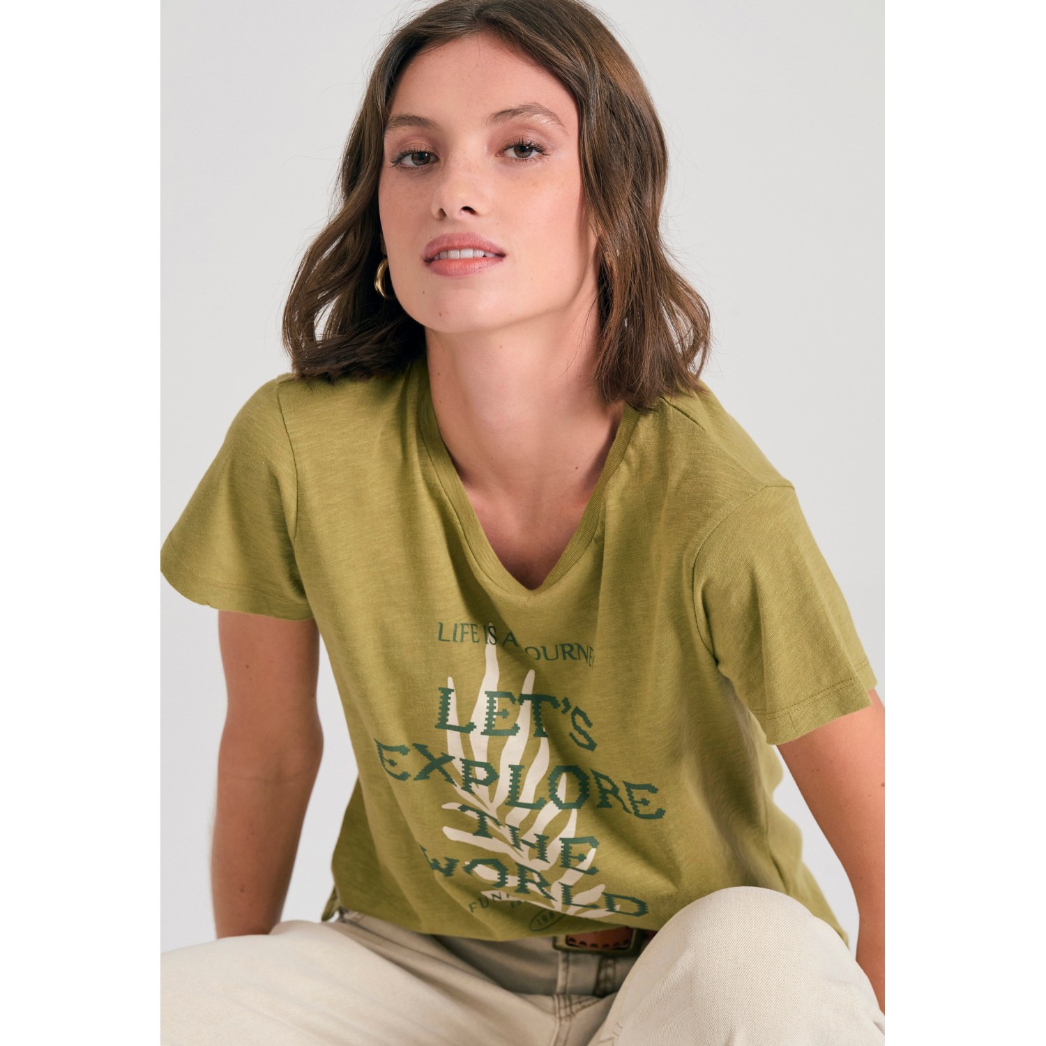 Γυναικείο t-shirt με text artwork τύπωμα