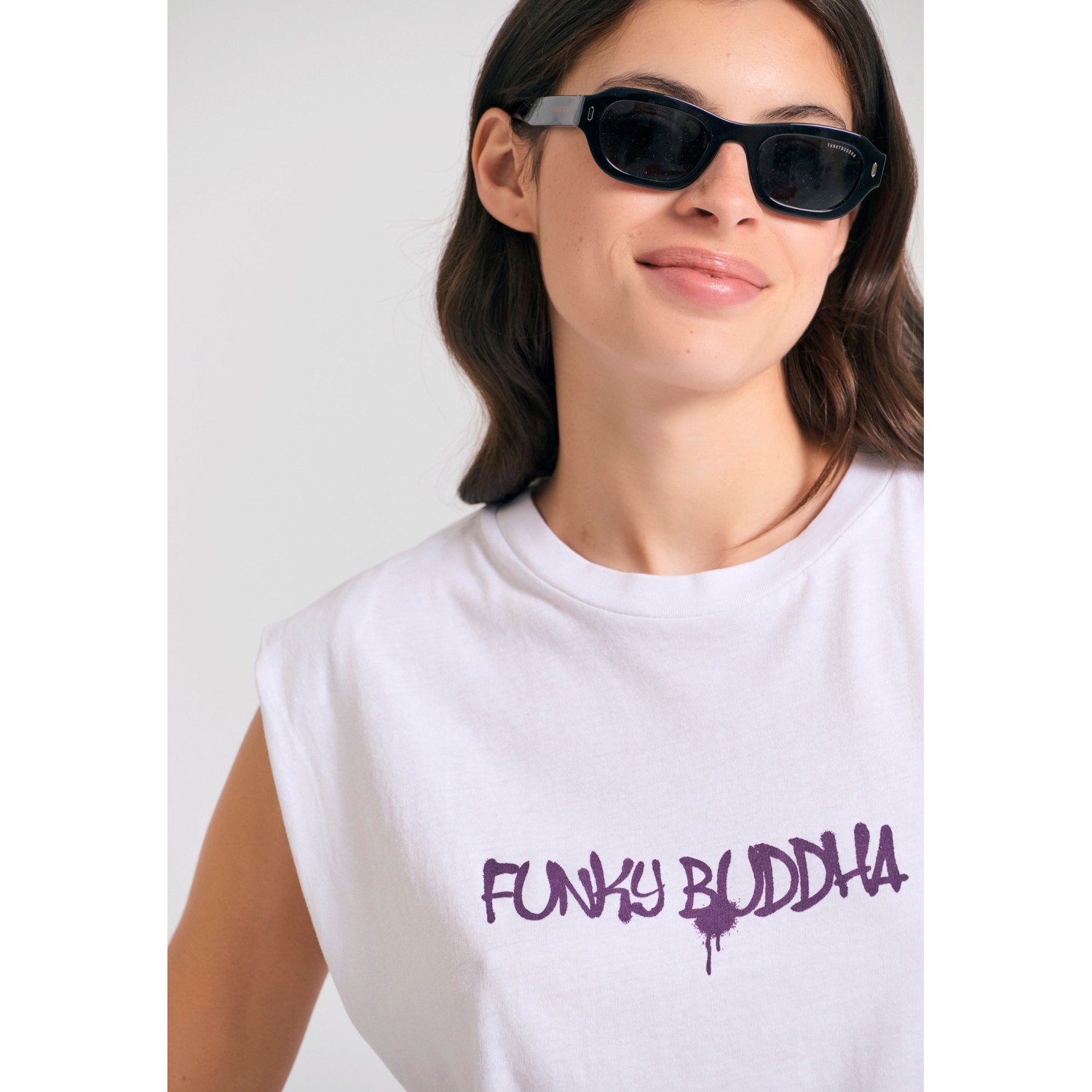 Γυναικείο t-shirt με text artwork τύπωμα στην πλάτ