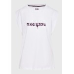Γυναικείο t-shirt με text artwork τύπωμα στην πλάτ