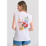 Γυναικείο t-shirt με vintage τύπωμα στην πλάτη
