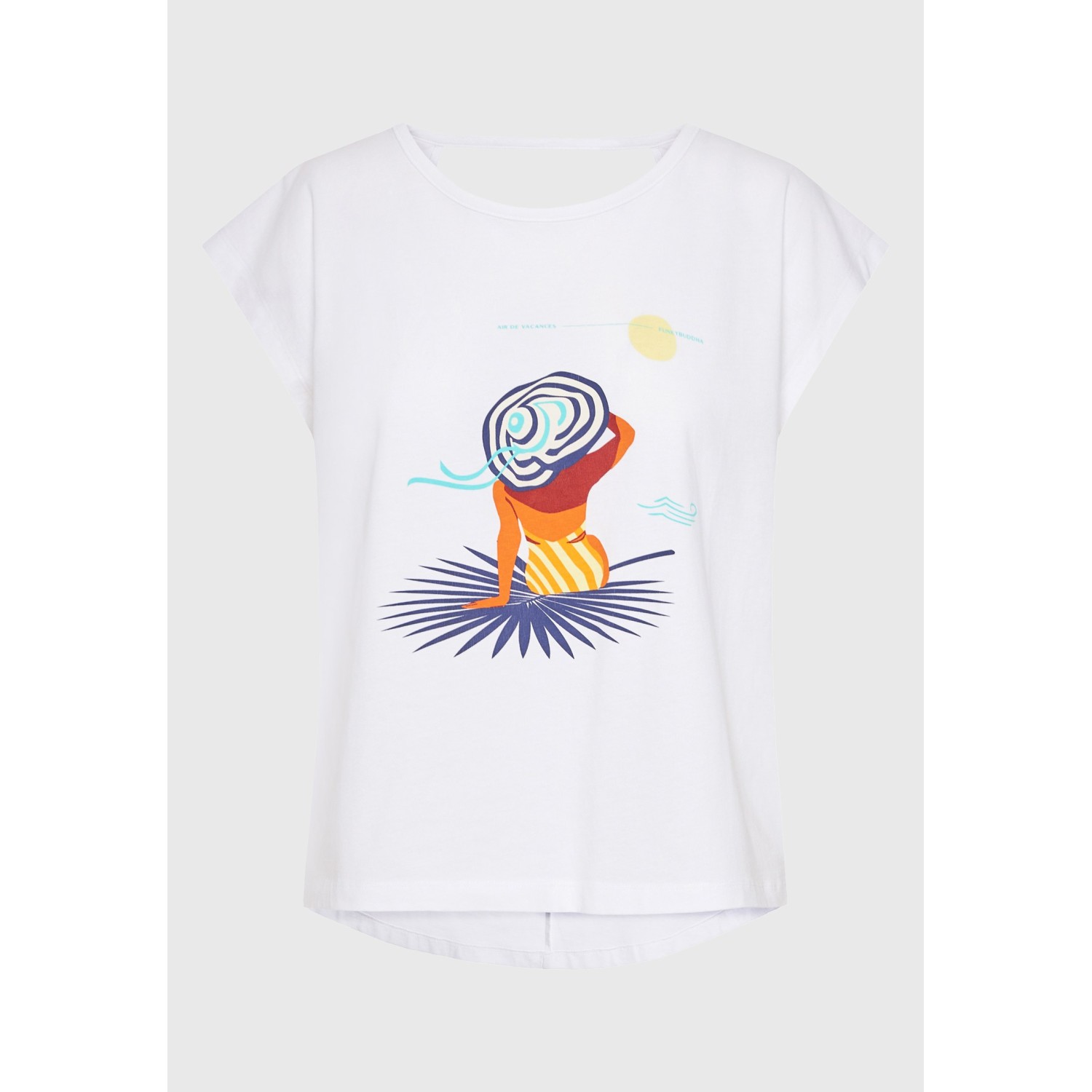 Γυναικείο t-shirt με τύπωμα και ανοιχτή πλάτη Γυναικείο t-shirt με τύπωμα και ανοιχτή πλάτη