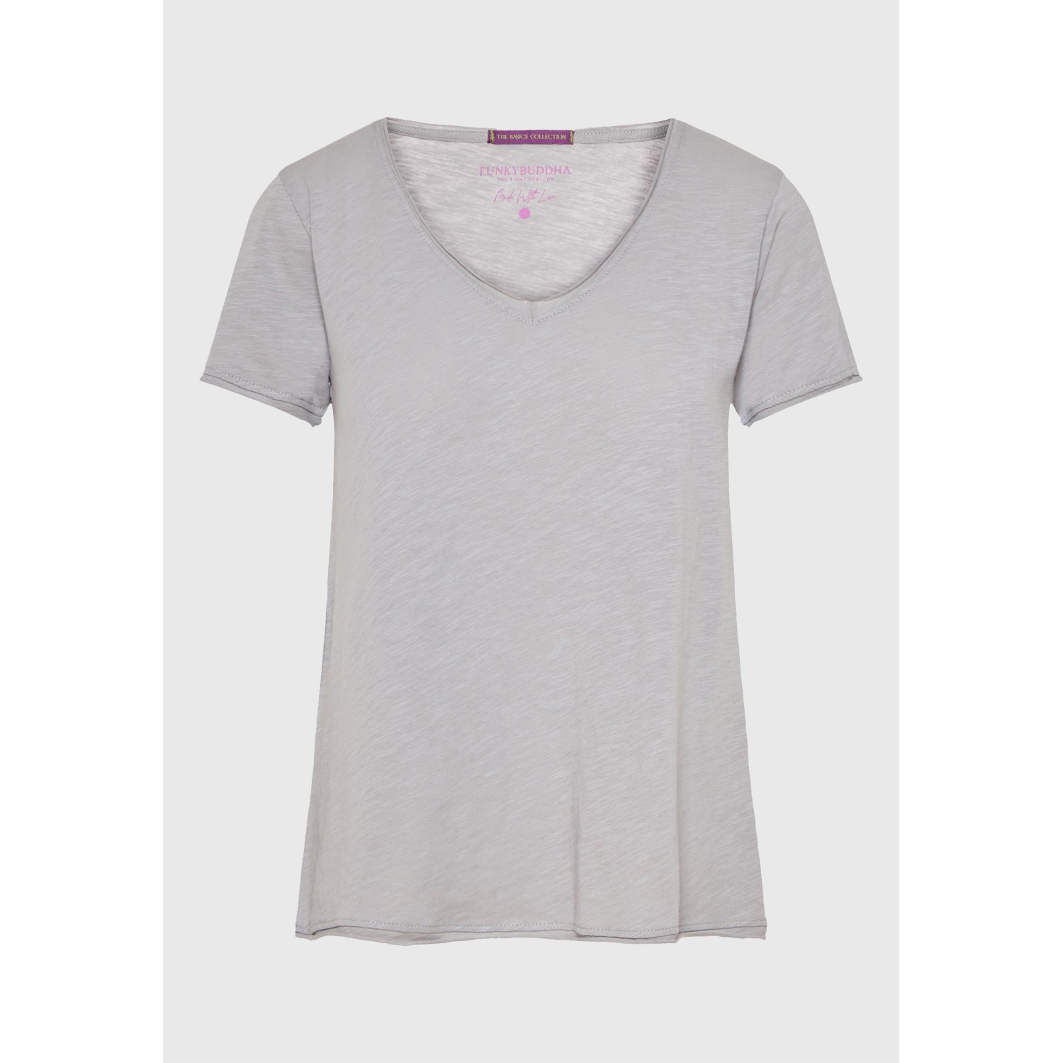 Γυναικείο V-neck t-shirt με raw edges - The essent