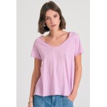 Γυναικείο V-neck t-shirt με raw edges - The essent