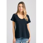 Γυναικείο V-neck t-shirt με raw edges - The essent