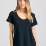 Γυναικείο V-neck t-shirt με raw edges - The essent