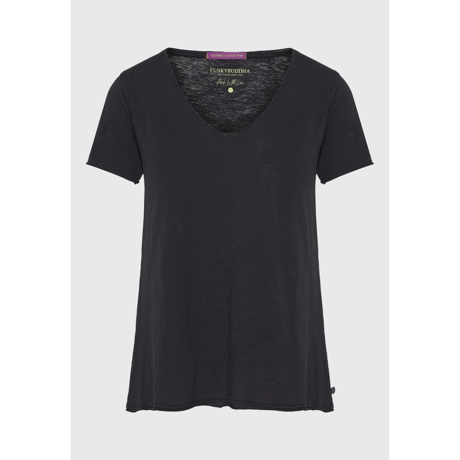 Γυναικείο V-neck t-shirt με raw edges - The essent