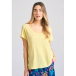 Γυναικείο V-neck t-shirt με raw edges - The essent