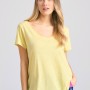 Γυναικείο V-neck t-shirt με raw edges - The essent